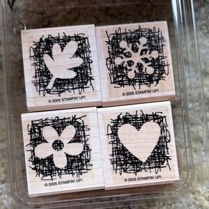 Stampin' Up! Made From Scratch wooden rubber Stamp Set